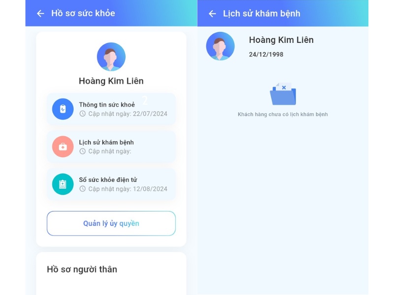 Cách theo dõi lịch sử khám bệnh trên app OnCare